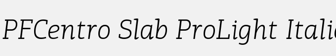 PFCentro Slab Pro-Light Italic